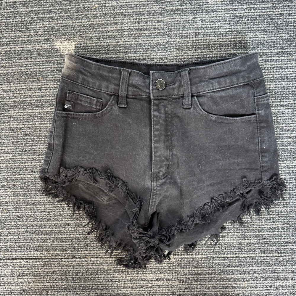 KanCan Black Distressed Jean Shorts